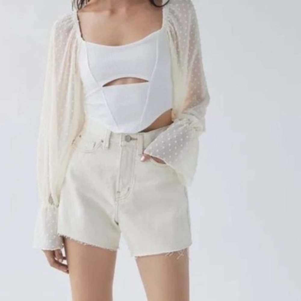 Urban Outfitters White Ribbed Top